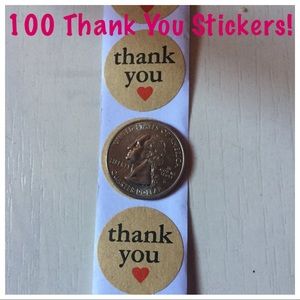 100 Thank You Stickers